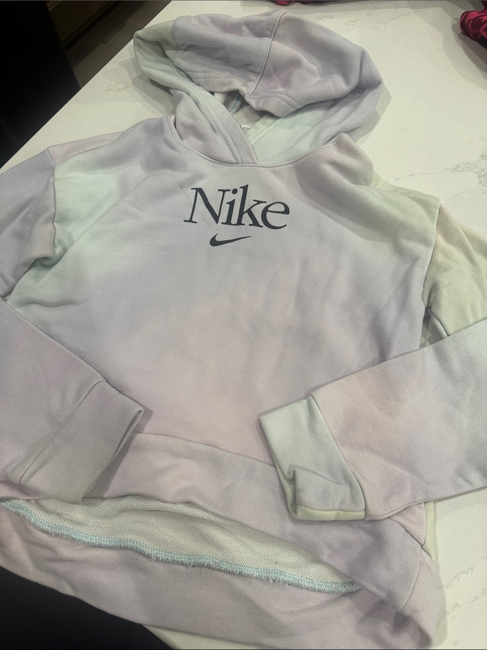 Nike ombre blue purple green oversized hoodie girls medium age 10-12